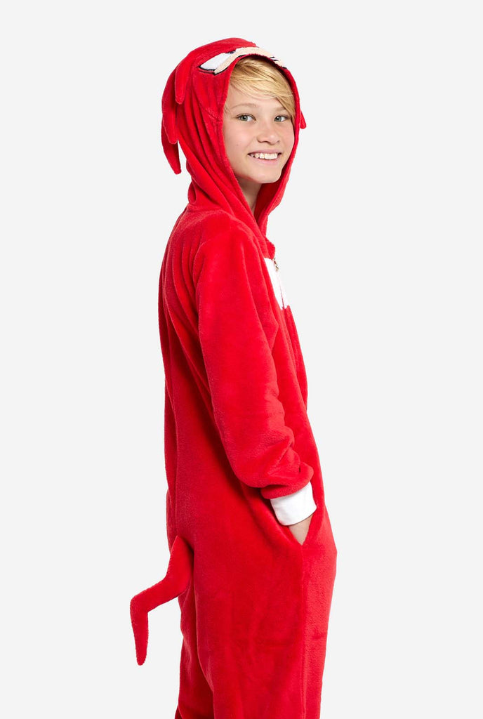 Boy wearing red Sonic Knuckles Kids Onesie