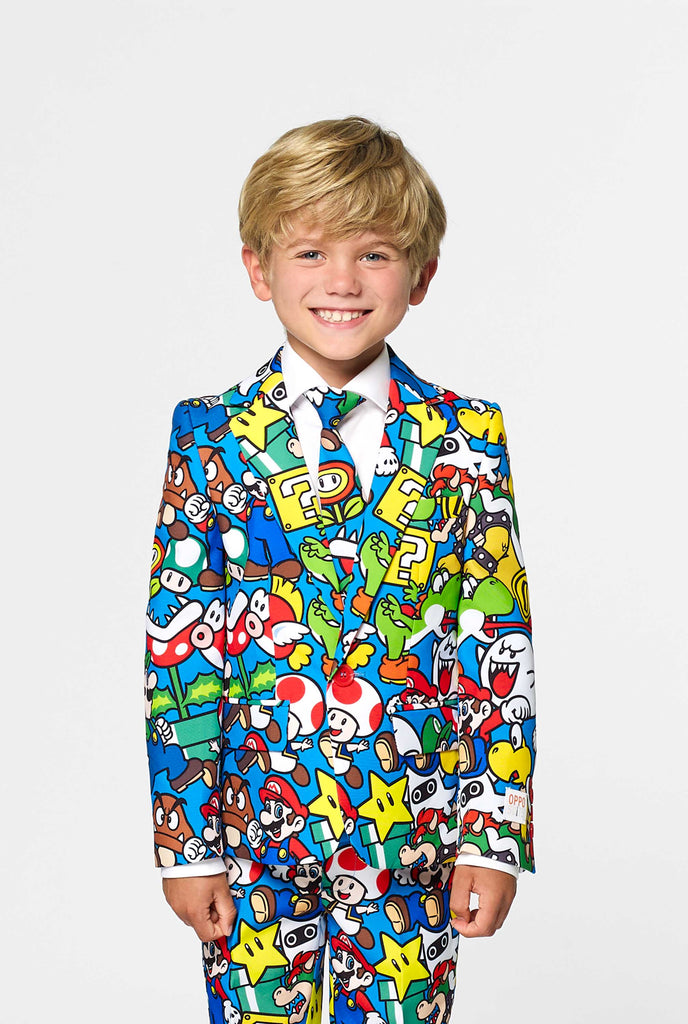 Nintendo Super Mario suit for kids worn by boy