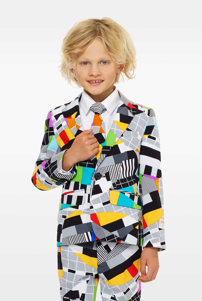 Test screen suit for boys worn by boy