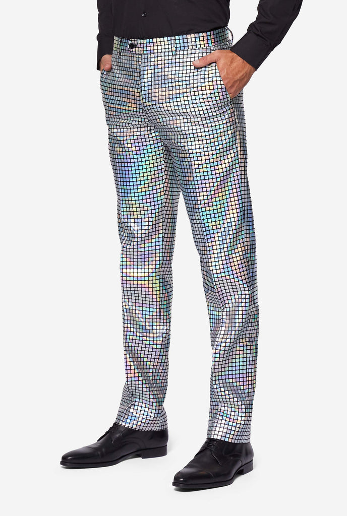 Man wearing Disco suit, pants view