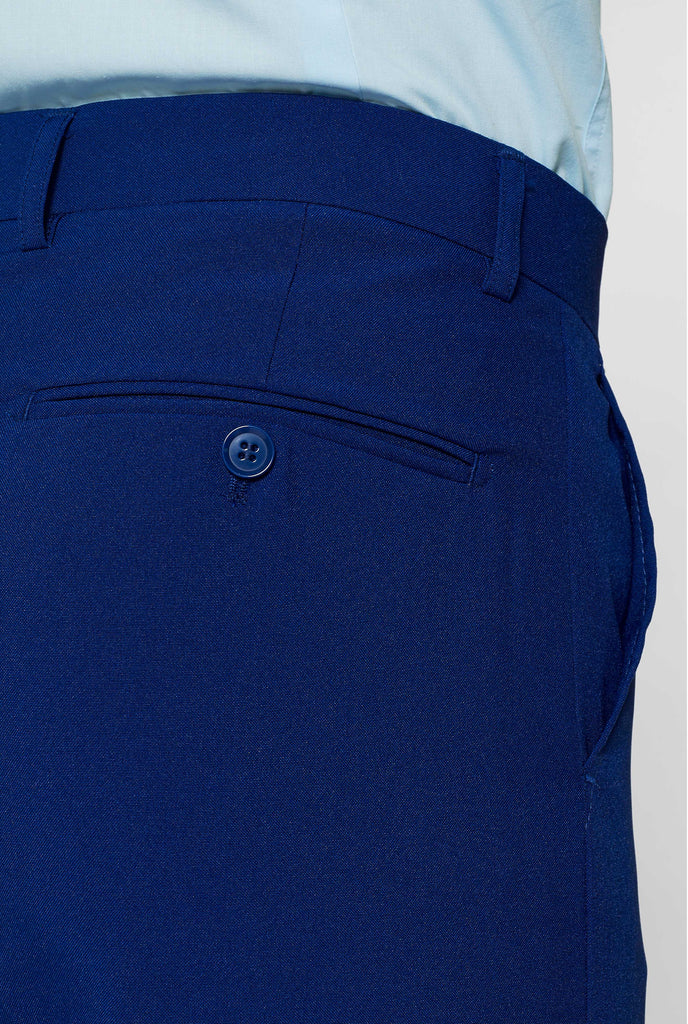 Navy blue pants up close up